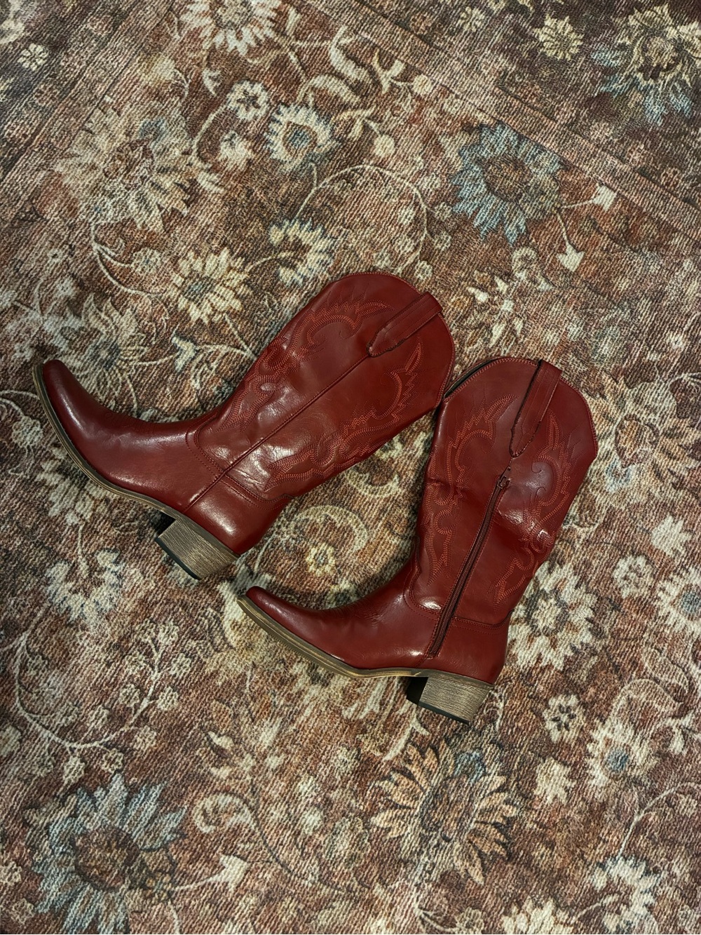 Red Top Red Western Zip-Up Boots